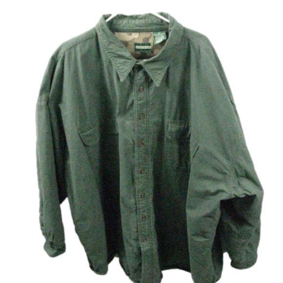 Falls Creek Men's Green Fleece Lined Shacket Size 3X - Picture 1 of 6